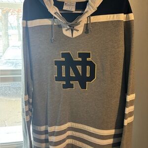 Champion Notre Dame Lace-Up Hoodie - Gray, Black, White